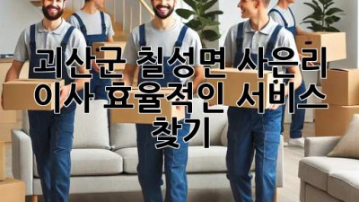 괴산군 칠성면 사은리 이사, 효율적인 서비스 찾기