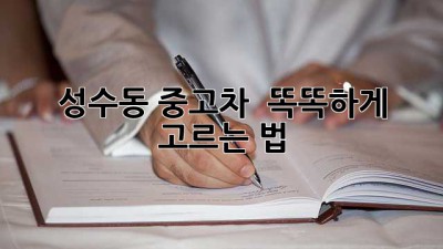 성수동 중고차 🚗 똑똑하게 고르는 법! ✨